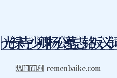 光禄寺少卿杨公墓志铭反义词是什么意思的图片